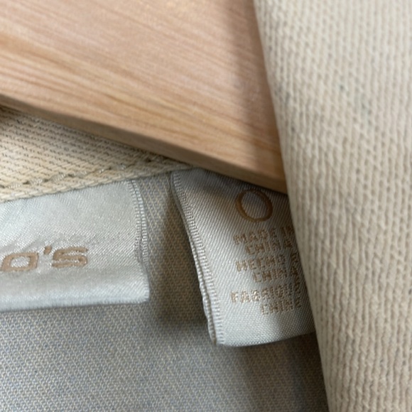 Chico's Denim Boho Fringe Cowgirl Vest Womens S Button Down 2 Pocket Blue Jacket - Picture 10 of 11